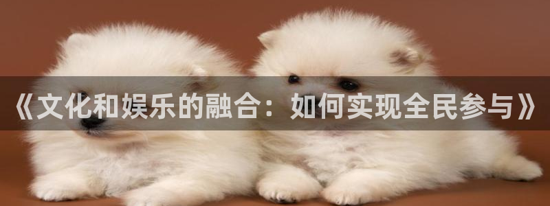 新航娱乐注册：《文化和娱乐的融合：如何实现全民参与》